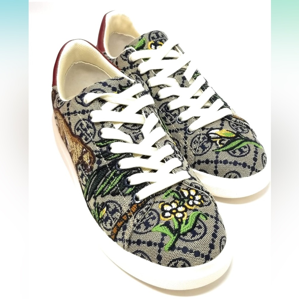 Tory Burch Women's Howell T-Monogram Jacquard Fashion Sneakers Size 10